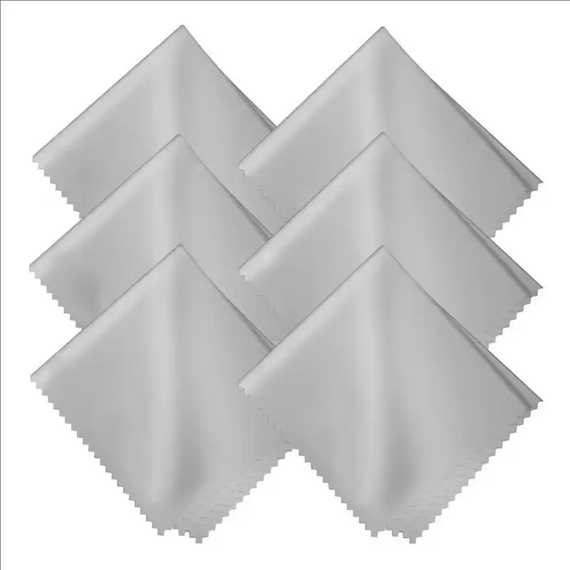 Pack of 10 grey lens cloths arranged