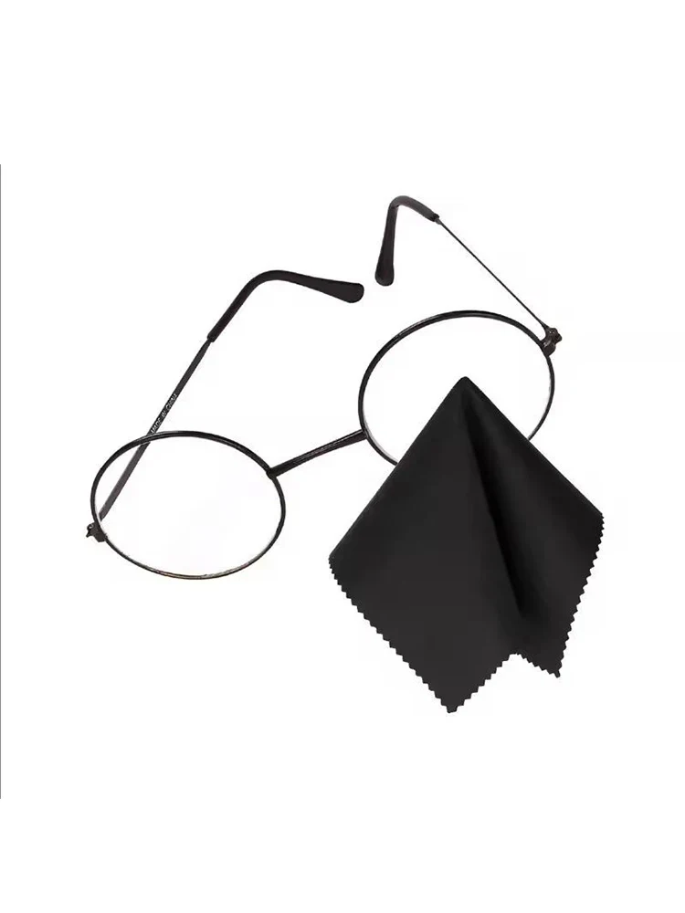 Black and grey lens cloths spread out